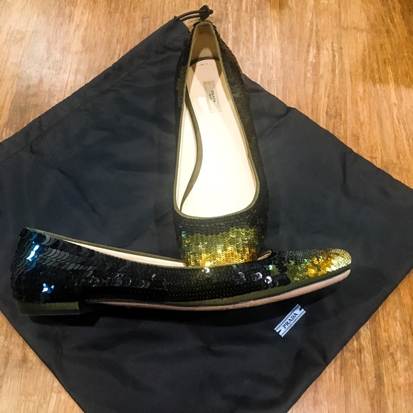 Prada sequined flats. Women’s size 11 - Picture 2 of 4